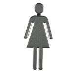3D Chrom/šedá značení toalet - WC Ženy