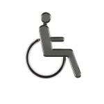 3D Chrom/šedá značení toalet - WC pro invalidy