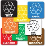 Barevná samolepka tříděný odpad 12x12 cm Bioodpad A-Z Reklama CZ