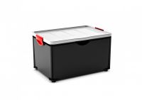 KIS Úložný box - Clipper Box XL černý-šedé víko, 58,4l