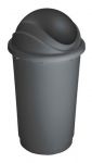 Koš na odpadky s výklopným víkem - Pivot - šedý, 60 litrů