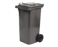 Plastová popelnice s kolečky, Objem 120 litrů - Černá