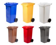 Plastová popelnice s kolečky, Objem 120 litrů - Červená A-Z Reklama CZ