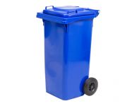 Plastová popelnice s kolečky, Objem 120 litrů - Modrá