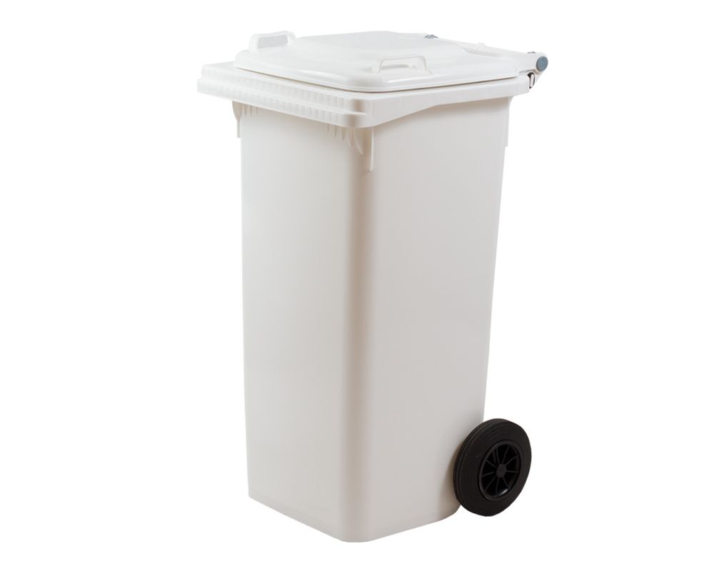 Plastová popelnice 240 l - Bílá