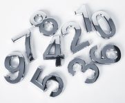 3D domovní číslo popisné - Chrom - 7 cm - číslo 0 A-Z Reklama CZ