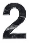 3D domovní číslo popisné - Chrom - 7 cm - číslo 2