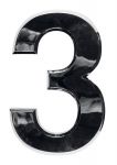 3D domovní číslo popisné - Chrom - 7 cm - číslo 3