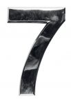 3D domovní číslo popisné - Chrom - 7 cm - číslo 7