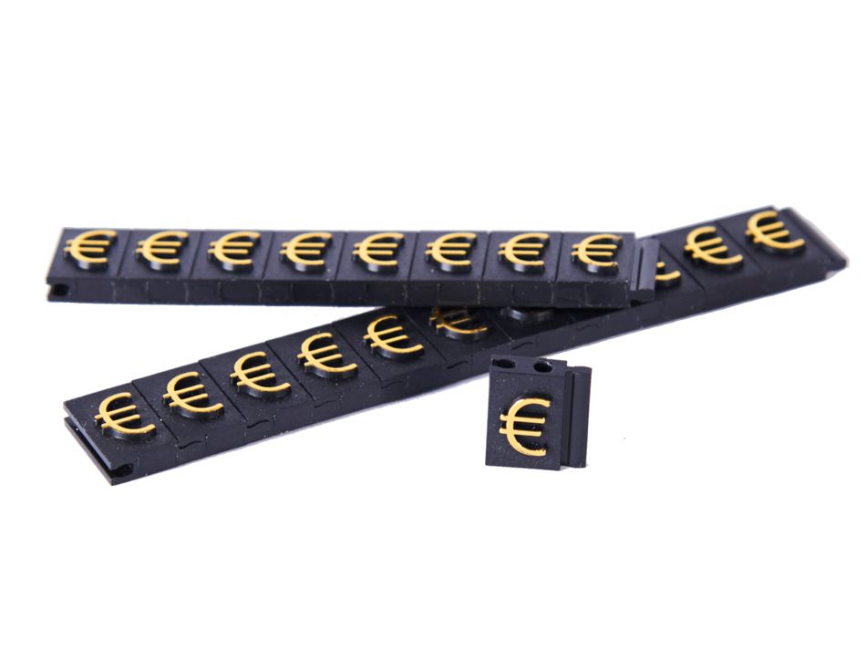 Doplňková sada 16ti znaků se symbolem Euro - Zlatá A-Z Reklama CZ