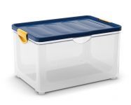 KIS Úložný box - Clipper Box XL průhledný-modré víko 60l