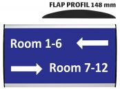 Orientační nástěnná tabulka 148x300 mm - Flap Profil