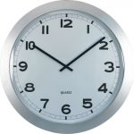 Nástěnné analogové hodiny XXL, 60 cm, stříbrné