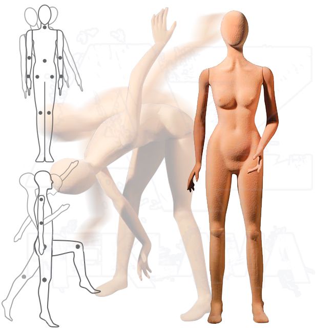 Dámská Pohybovatelná figurína - Tělová s abstraktní hlavou A-Z Reklama CZ