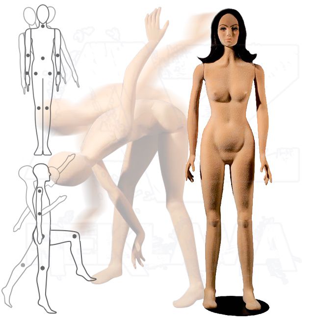 Dámská Pohybovatelná figurína - Tělová s make-up s hlavou pro paruku A-Z Reklama CZ