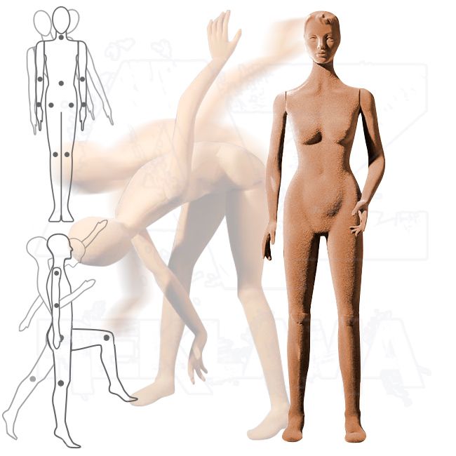 Dámská Pohybovatelná figurína - Tělová s prolisovanými vlasy A-Z Reklama CZ