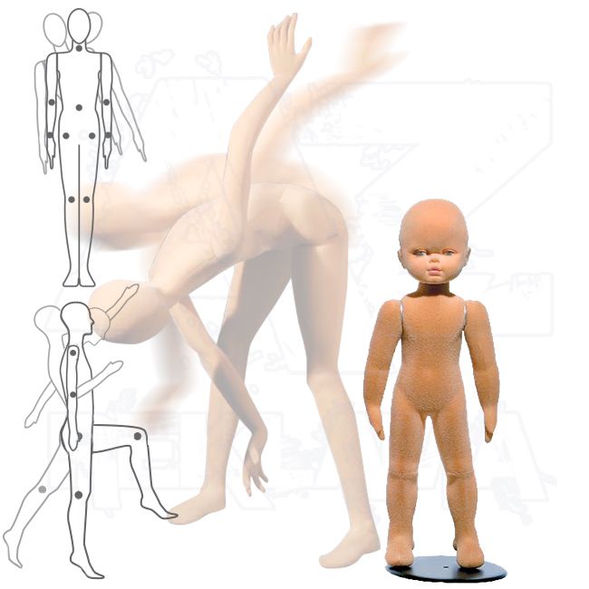 Dětská Pohybovatelná figurína - 2 až 3 roky - Tělová s make-up s prolisovanými vlasy A-Z Reklama CZ