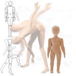 Dětská Pohybovatelná figurína - 9 měsíců - Tělová s abstraktní hlavou