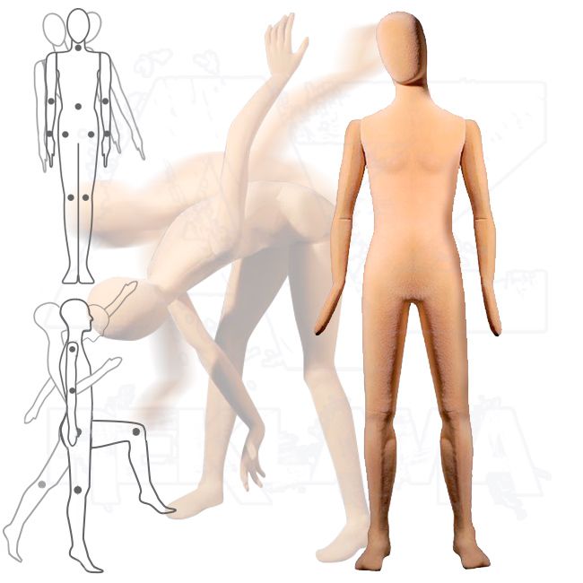 Pánská Pohybovatelná figurína Slim Line - Tělová s abstraktní hlavou A-Z Reklama CZ