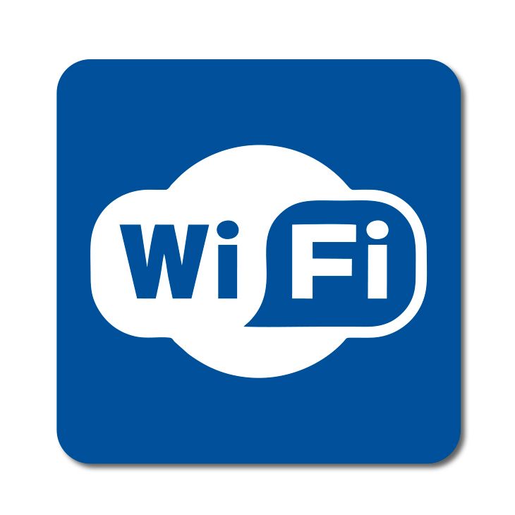 Informační symbol - Wifi - Modrý podklad - Samolepka A-Z Reklama CZ