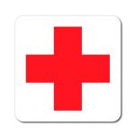 Symbol První pomoci - bílý podklad - Samolepka