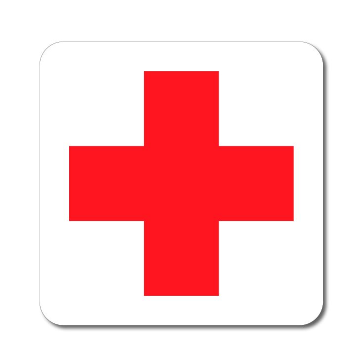 Symbol První pomoci - bílý podklad - Samolepka A-Z Reklama CZ