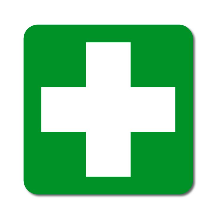 Symbol První pomoci - zelený podklad - Samolepka A-Z Reklama CZ