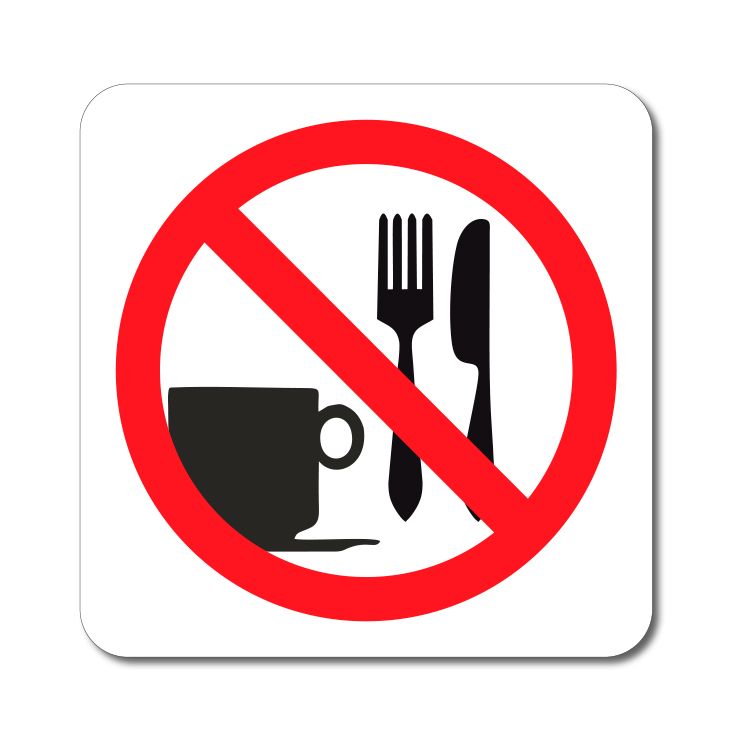 Symbol - zákaz vstupu s jídlem a pitím - Samolepka A-Z Reklama CZ