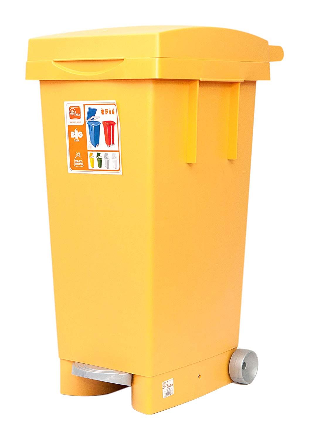 Koš na tříděný odpad s kolečky 80 l Big Tata - Žlutý A-Z Reklama CZ