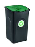 Odpadkový koš na tříděný odpad 50 l ECOGREEN - Zelené víko