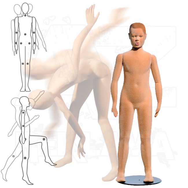 Dětská Pohybovatelná figurína - 10 let - Tělová s make-up s prolisovanými vlasy A-Z Reklama CZ