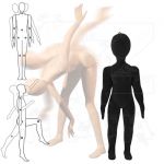 Dětská Pohybovatelná figurína - 3 až 4 roky - Černá s abstraktní hlavou
