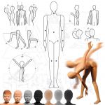 Dětská Pohybovatelná figurína - 3 až 4 roky - Černá s abstraktní hlavou A-Z Reklama CZ