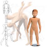 Dětská Pohybovatelná figurína - 3 až 4 roky - Tělová s make-up s prolisovanými vlasy