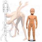 Dětská Pohybovatelná figurína - 3 až 4 roky - Tělová s prolisovanými vlasy