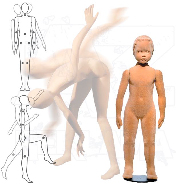 Dětská Pohybovatelná figurína - 3 až 4 roky - Tělová s prolisovanými vlasy A-Z Reklama CZ