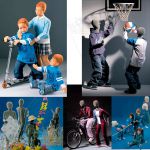 Dětská Pohybovatelná figurína - 4 až 5 let - Šedá s abstraktní hlavou A-Z Reklama CZ