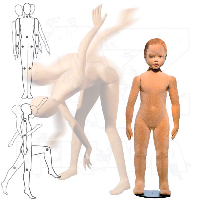 Dětská Pohybovatelná figurína - 4 až 5 let - Tělová s make-up s prolisovanými vlasy A-Z Reklama CZ