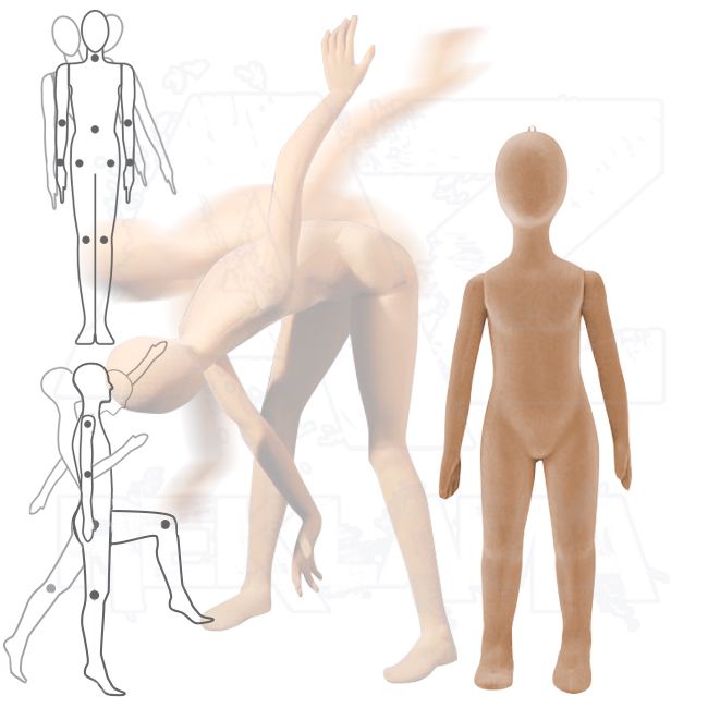 Dětská Pohybovatelná figurína - 4 až 5 let - Tělová s abstraktní hlavou A-Z Reklama CZ