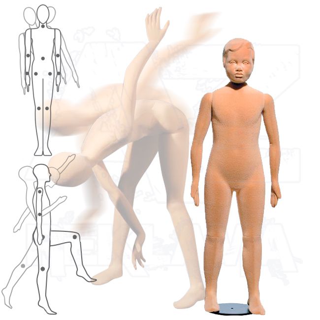 Dětská Pohybovatelná figurína - 4 až 5 let - Tělová s prolisovanými vlasy A-Z Reklama CZ