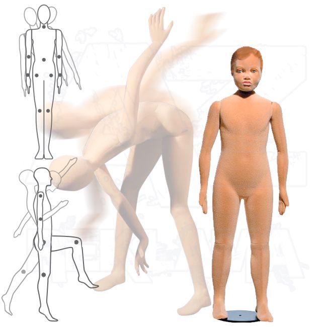 Dětská Pohybovatelná figurína - 8 let - Tělová s make-up s prolisovanými vlasy A-Z Reklama CZ
