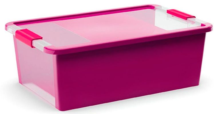 KIS Plastový úložný box s průhledy - Bi Box M - Fialový 26 L