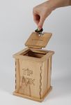 Dřevěný box na losy, kupony, sbírky a vizitky - Přírodní A-Z Reklama CZ
