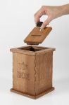 Dřevěný box na losy, kupony, sbírky a vizitky - Tmavě hnědý A-Z Reklama CZ