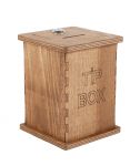 Dřevěný box na losy, kupony, sbírky a vizitky - Tmavě hnědý