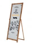 Dřevěný poutač s popisovatelnou bílou tabulí 440x1370 - Tmavě hnědy