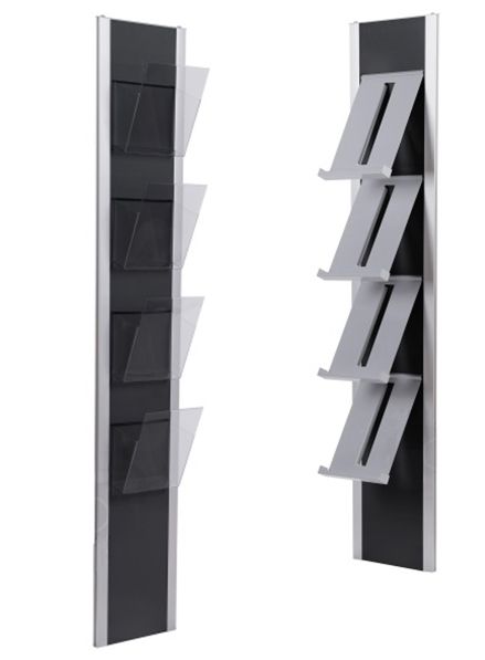 Nástěnný stojan na letáky Design Brochure Rack BRW Black A-Z Reklama CZ