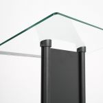 Řečnický pult se skleněným stolkem a čelním panelem - Černá základna A-Z Reklama CZ