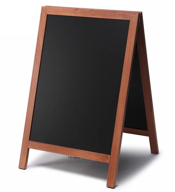 Dřevěný poutač s křídovou tabulí 55x85 - světle hnědý A-Z Reklama CZ
