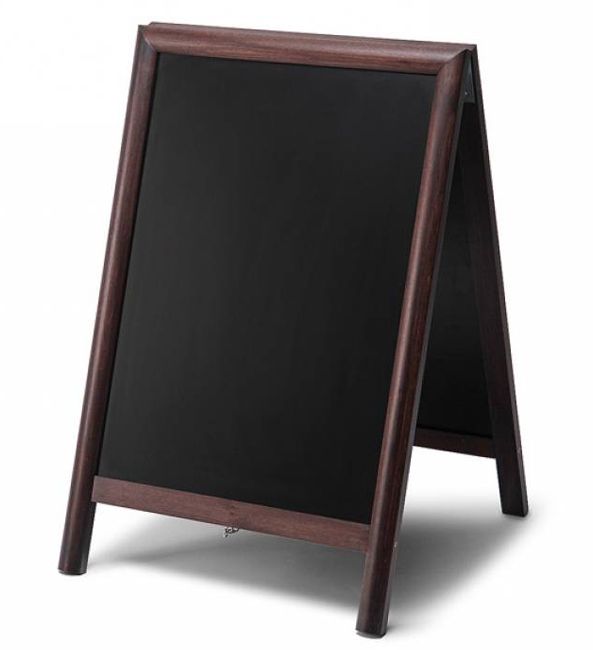 Dřevěný poutač s křídovou tabulí 55x85 - tmavě hnědý A-Z Reklama CZ